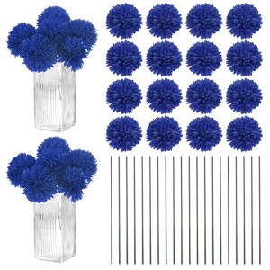 Unique Bargains Artificial Chrysanthemum Ball Flowers Silk Bouquets Real Touch 11 Inch 30 Pcs - 1 of 4