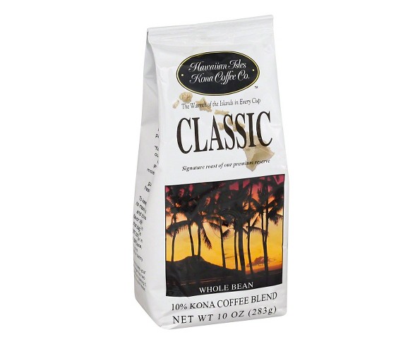 Hawaiian Isles Classic Medium Roast Whole Bean Coffee - 10oz