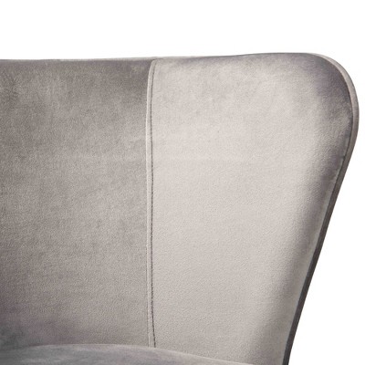 Elevate High-Back Grey Velvet & Cane Armchair with Rose Gold Legs