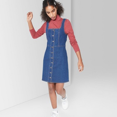 Denim pinafore dress on sale target