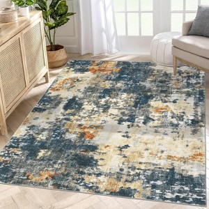 Washable Modern Abstract Area Rug Non Slip Backing Stain Resistant & Low Pile Carpet for Bedroom Living Room Dining Room Bedroom - 1 of 4