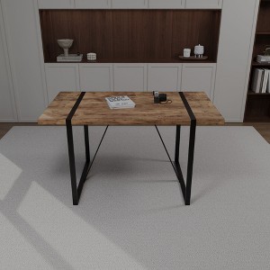 NicBex 51"/55.1"/47"/59" Modern Rectangle Dining Table for 4 Seaters,Kitchen Table with Glass/MDF Tabletop and Metal Legs for Kitchen - 1 of 4