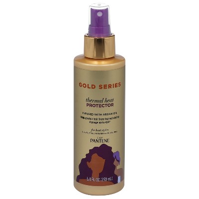 Gold Series from Pantene Sulfate-Free Thermal Heat Protector Infused with Argan Oil for Curly, Coily Hair, 6.4 fl oz