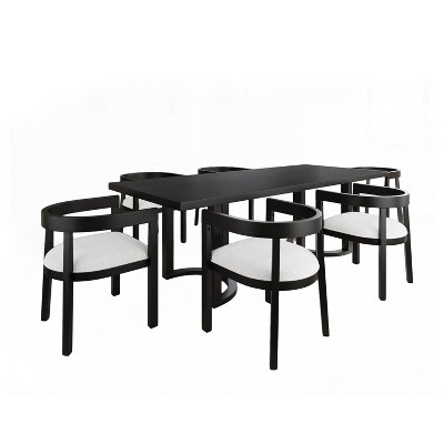 Christopher Knight Home Zevrin Modern 7 pcs Rubberwood Upholstered Dining Set