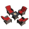 UPTION 5-Piece Wicker Outdoor Seating Group with Fire Pit - 3 of 4