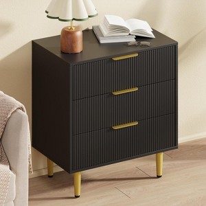 Acekool Dresser, Fluted Panel & Golden Handles, Large Capacity Organizer for Bedroom, Black/White/Natural/Green - 1 of 4