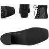 Perphy Women's Square Toe Lace Up Flowers Lace Block Heels Ankle Boots - 3 of 3