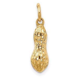 Black Bow Jewelry 14k Yellow Gold Small 3D Peanut Charm - 1 of 4