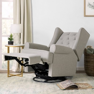 Harbour Performance Grey Eco-Weave Tufted Swivel Recliner