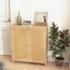 Vynxaria Rattan Storage Cabinet with Doors Medieval modern storage cabinet for Bathroom Living Dining Room Multiuse Storage Cabinet - 4 of 4