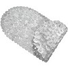 Home Mart Goods Grey Stone Pebbles Vinyl Non-Slip Bathtub Shower Mat With Suction Cups -26" x14" - 3 of 4