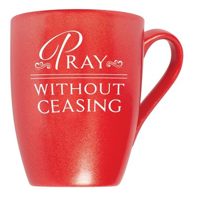 Elanze Designs Pray Without Ceasing Crimson Red 10 ounce New Bone China Coffee Cup Mug
