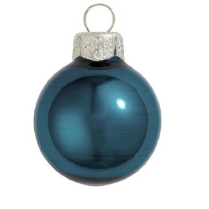 Northlight Pearl Finish Glass Christmas Ball Ornaments - 6" (150mm) - Marine Blue - 2ct - 1 of 4