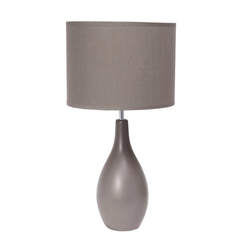 18.11" Traditional Standard Ceramic Dewdrop Table Desk Lamp with Matching Fabric Shade - Creekwood Home - image 1 of 4