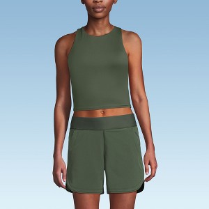 Lands' End Women's Chlorine Resistant High Neck Racerback Midkini Swimsuit Top - 1 of 3