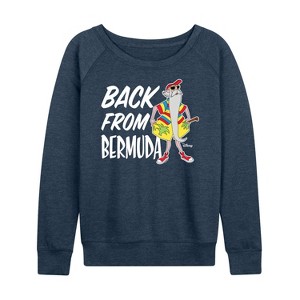 Women's - Disney - Straight Outta Bermuda Lightweight French Terry Wide Neck Long Sleeve Shirt - 1 of 4