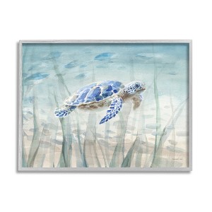 Stupell Industries Baby Sea Turtle Blue Speckled Aquatic Animal Ocean - 1 of 4