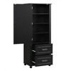 NicBex Tall Freestanding Bathroom Storage Cabinet, Modern 2-Drawer Design with Adjustable Shelf, Space-Saving Vertical Storage - 3 of 4