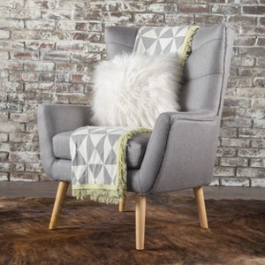 Modern Accent Chair Tufted Wooden Upholstered Club Chair for Bedroom and living room-Christopher Knight Home - 1 of 4