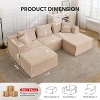 Modular Cloud Sectional Sofa w/Ottoman, No Assembly Corduroy Couch, Deep Seat u/l-Shape Sofa for Small Spaces, 4 Colors & Configurations - 4 of 4