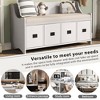 Shoe Bench with Removable Cushion, Wooden Shoe Organizer Bench with 4 Storage Drawers for Entryway Mudroom Hallway Living Room Bedroom - 3 of 4