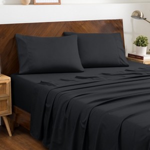 4 Piece Bed Sheet Set with Envelope Pillowcases - Ultra Soft - Bare Home - 1 of 4