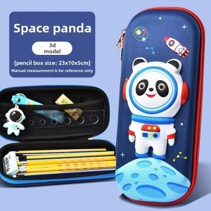 Pencil Case for Girls Boys, Waterproof 3D Large Capacity Portable Cartoon Pencil Box Organizer for Kids Elementary School Blue - 1 of 4