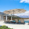 PURPLE LEAF 15ft Patio Market Umbrella and Base Double-Sided Rectangle Outdoor Table Sun Umbrellas with Crank - 2 of 4