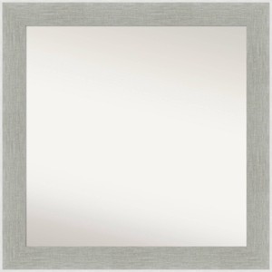 31" x 31" Glam Linen Square Wall Mirror with Polystyrene Frame - Amanti Art: Includes Mounting Hardware - 1 of 4