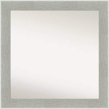 31" x 31" Non-Beveled Glam Linen Gray Wall Mirror - Amanti Art