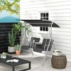 Resenkos 2-Seater Swing With Canopy & Table, Patio Garden Swing, Poolside Backyard Relaxation, Gray - 3 of 4