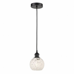 White Mouchette - 1 Light Cord Hung Mini Pendant In Modern Style-8 Inches Tall and 6 Inches Wide - 1 of 1