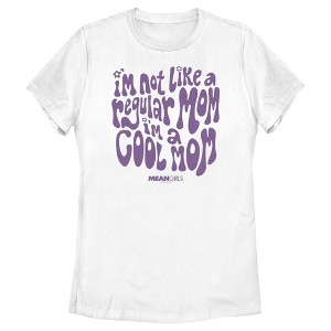Women's Mean Girls I'm Not a Regular Mom Retro Purple T-Shirt - 1 of 4