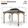 Aoodor 10 x 12 ft Wooden Frame Gazebo with 2-Tier Galvanized Metal Hardtop Roof, Outdoor Patio Gazebo with Charging Socket - 4 of 4