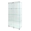 YOOCOZZ Tempered Glass Cabinet: Display/Wine/Storage/File Functions, Multi-Color Pat Lights, Door Locks, Adjustable Feet - 3 of 4
