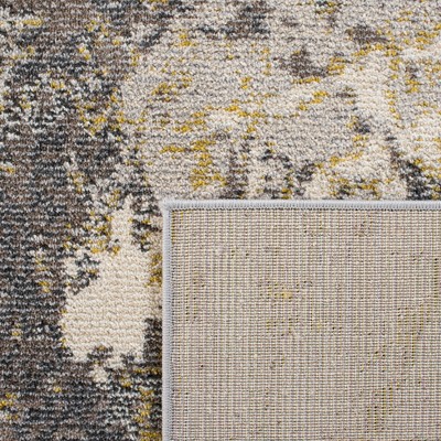 Ivory and Grey Hand-knotted Synthetic Rectangular Area Rug