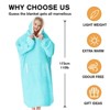 Inhand Gray Fuzzy Wearable Hoodie Blanket - Oversized Cozy Polyester Sweatshirt for Women, One Size Fits All - The Perfect Warm Gift - 2 of 4
