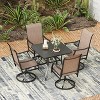Outdoor Dining Chairs Set of 2, 360°Swivel Patio Dining Chair with Textilene Fabric, Outdoor Metal Armchair All Weather Resistant - 3 of 4