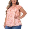 Agnes Orinda Women's Plus Size Double Layered Chiffon Ruffle Sleeve Dressy Casual Round Neck Tank Top - 2 of 4