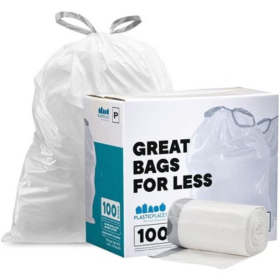 simplehuman Code N Custom Fit Drawstring Trash Bags in Dispenser Packs, 20  Count, 45-50 Liter / 12-13 Gallon, White