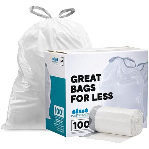  simplehuman Code L Custom Fit Drawstring Trash Bags in  Dispenser Packs, 20 Count, 18 Liter / 4.7 Gallon, White : Health & Household
