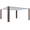 vidaXL Outdoor Poly Rattan Gazebo Pavilion with Sliding Roof, 157.4"x157.4"x78.7", Sturdy Powder-Coated Steel Frames, Water Resistant, Brown and Cream - 2 of 4