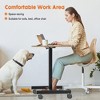 ChicFurnit Desks Rolling Desk Mobile Standing Desk Portable Standing Desk with Lockable Wheels for Home Office, Brown, 25.5"*18.8"*43.3" - 4 of 4
