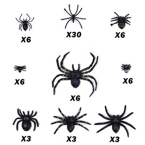 Nifti Nest 72 PCS 69 Plastic Black Spiders & 3 Spiderwebs - 1 of 4