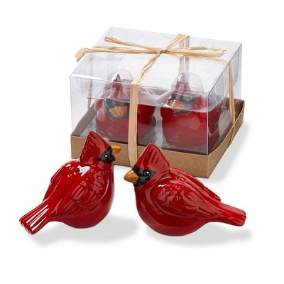 tag Cardinal S&P Set of 2 Red Ceramic Salt and Pepper Shakers Hand Wash Only 2.8 in H x 3.25 in L x 1.85 in W