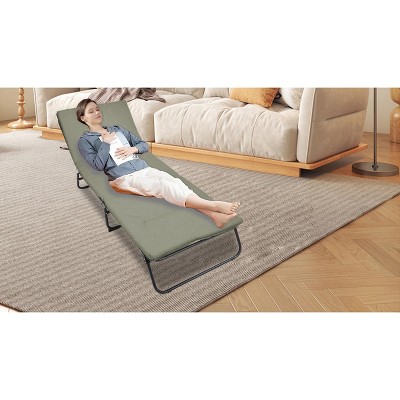 Vynxaria 5-Angle Adjustable Folding Camping Cot - Heavy Duty Outdoor Bed with Carry Bag