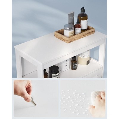 White MDF Living Room Cabinet with Adjustable Shelving