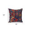HomeRoots 18" Blue and Red Cotton Throw Pillow - 3 of 4