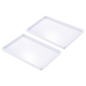 Unique Bargains Plastic Fast Food Smooth Surface Reusable Serving Tray 2 Pcs - 1 of 4
