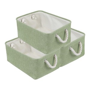 REGALWOVEN Cotton Collapsible Lightweight Sturdy Open Storage Bins 3 Pcs - 1 of 4